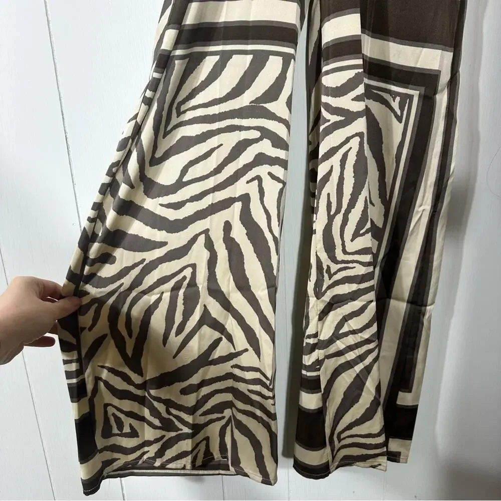 NEW Fashion Nova St. Tropez Animal Jumpsuit- Brown Combo Size XS - Picture 11 of 13